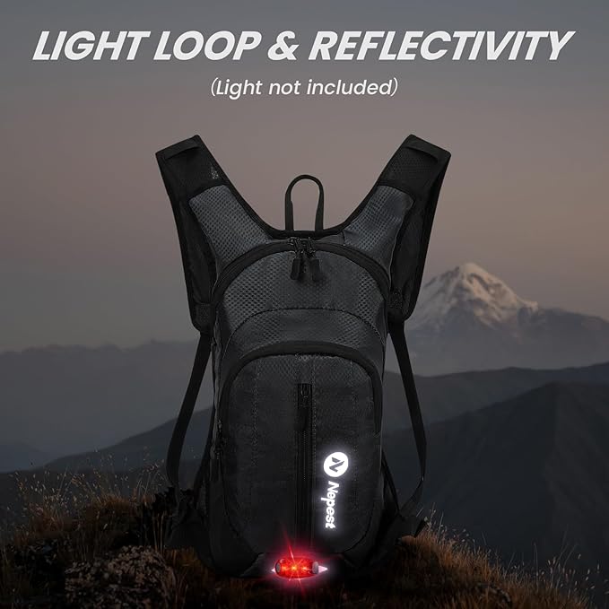 Nepest Hydration Pack Backpack for Women & Men, Lightweight Water Backpack with 2L Water Bladder for Hiking Cycling Running Biking