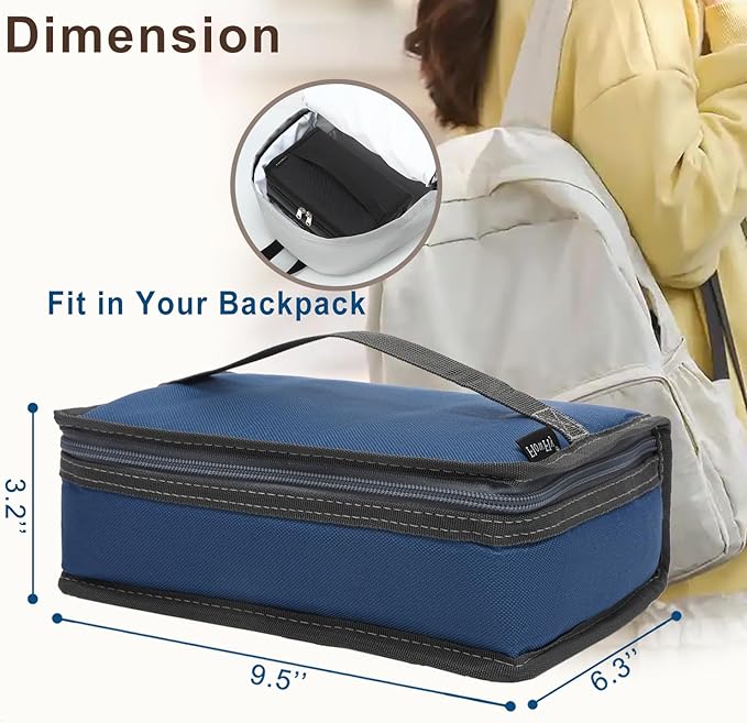 FlowFly Small Insulated Lunch box Portable Soft Bag Mini Cooler Thermal Meal Tote Kit with Handle for Work & School, Cyan