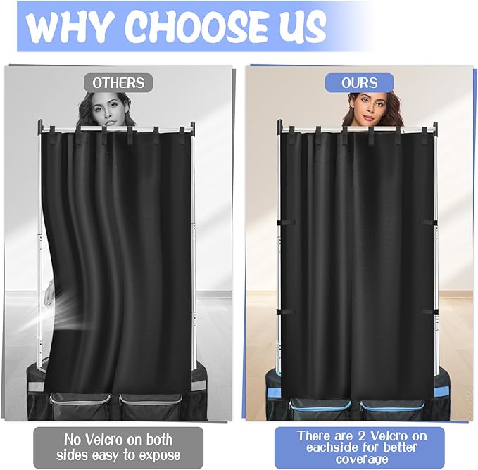 59'' x 32.7'' Privacy Curtain for Dance Bag, Portable Dancer Changing Curtain with Storage Bag Backstage Privacy Changing Room for for Dancer Backstage Camping Window Shades Dance Accessories