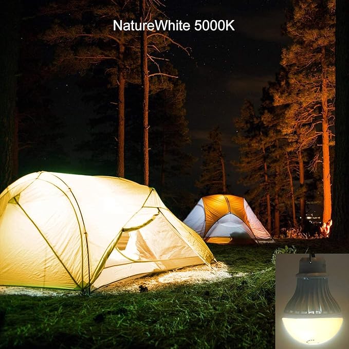 Onite 2-Pack USB LED Light Bulb | 2700K Warm White | Emergency Backup Lighting for Camping, RV, Garage, and Power Outage Preparedness