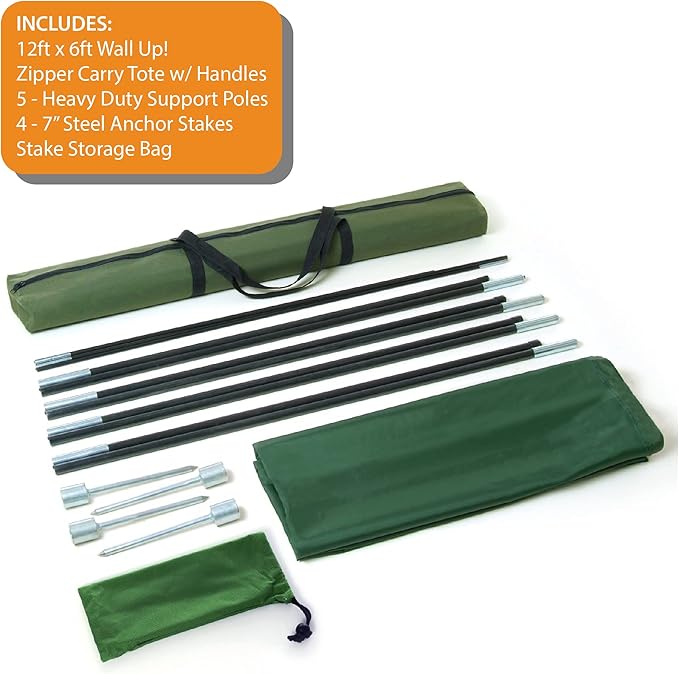 WallUp The Instant Outdoor Privacy Product, Versatile Privacy Tent, Works as a Privacy Screen, Wall Divider, Shelter, and Enclosure, Weather-Resistant, Durable, UV-Treated Cloth, 6' x 12', Aqua