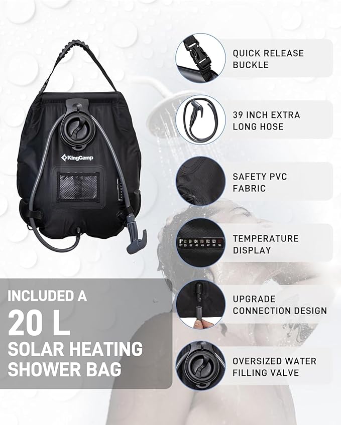 KingCamp Shower Tent, Portable Privacy Tent Outdoor Camping 1/2 Room Toilet Tents with Shower Bag & Dressing Room for Travel Beach Tailgate