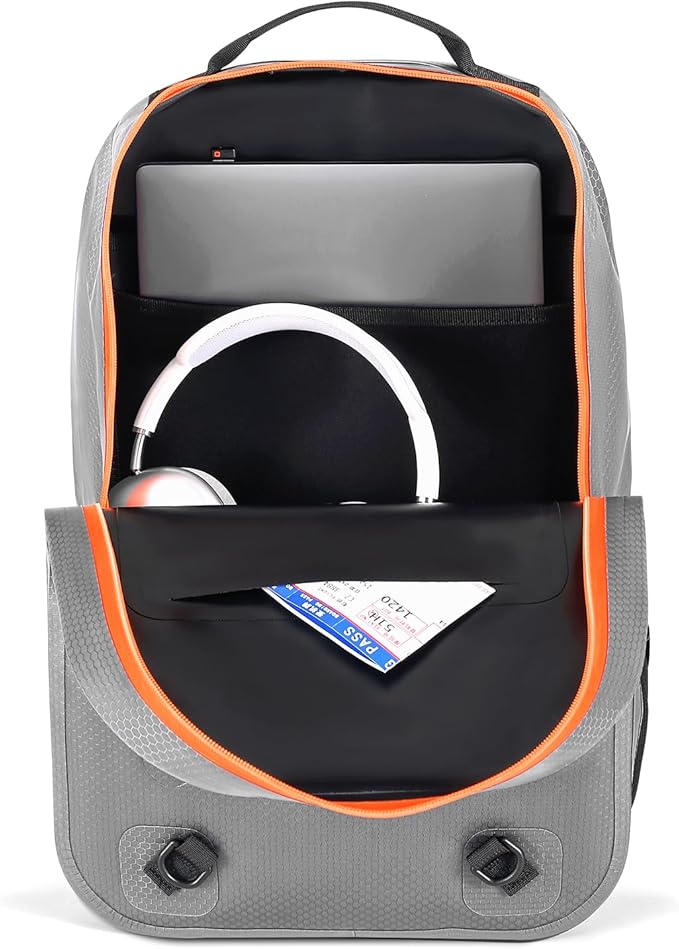 CONTAIL 25L IPX7 Submersible Dry Bag Backpack,Waterproof Travel Laptop Bag with Airtight Zippers for Boat,Fishing,Kayak