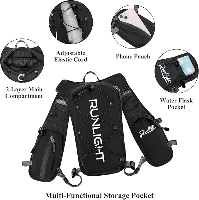Running Vest for Women Men Lightweight Hydration Backpack Pack with 1.5L Water Bladder Bag Hydro Daypack for Hiking,Trail,Skiing,Camping,Cycling,Race,Marathon