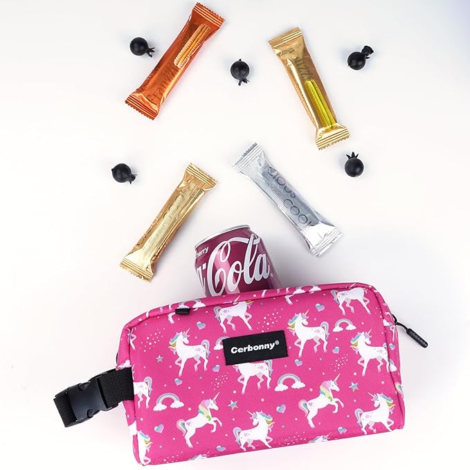 Cerbonny Small Cooler Bag Freezable Lunch Bag for Work School Travel,Small Lunch Bag,Small Insulated Bag For Kids/Adults,Freezer Lunch Bags,Mini Lunch Bag Fit For Yogurt,Suit for 3+(red unicorn)