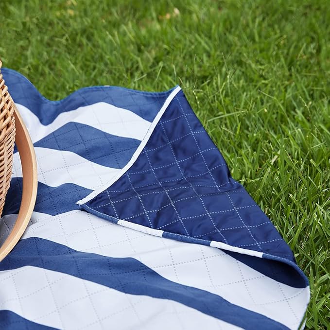 Dock & Bay Ultimate Beach Kit Bundle - Two Quick Dry Towels, Waterproof Bottom Picnic Blanket and Compact Foldable Beach Bag - 100% Recycled Materials - Whitsunday Navy Blue (B)