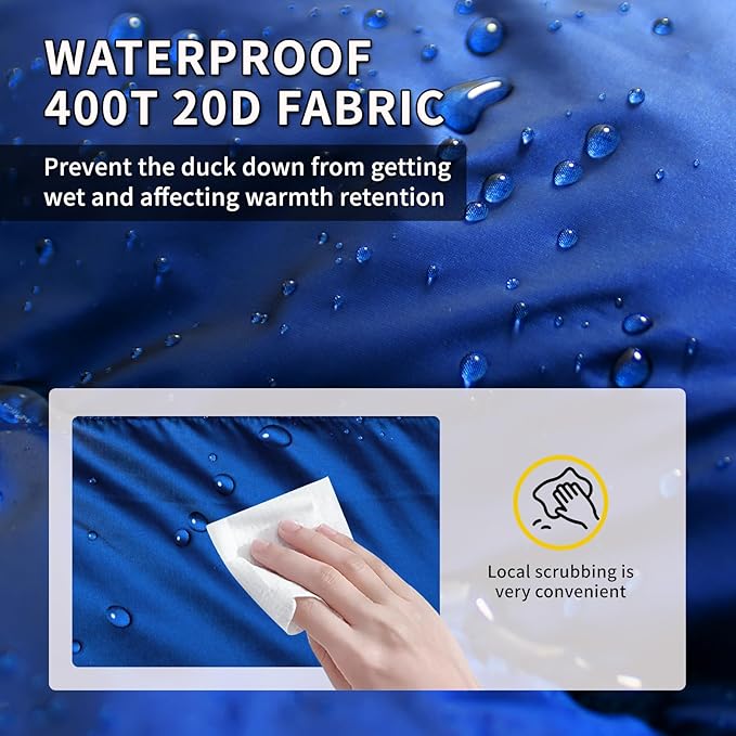 Lightweight Sleeping Bag for Adults. 59-24°F.Weighs only 1.85/2.68lb. Down Sleeping Bag for Hiking, Camping, Mountaineering, Adventure and Backpacking.