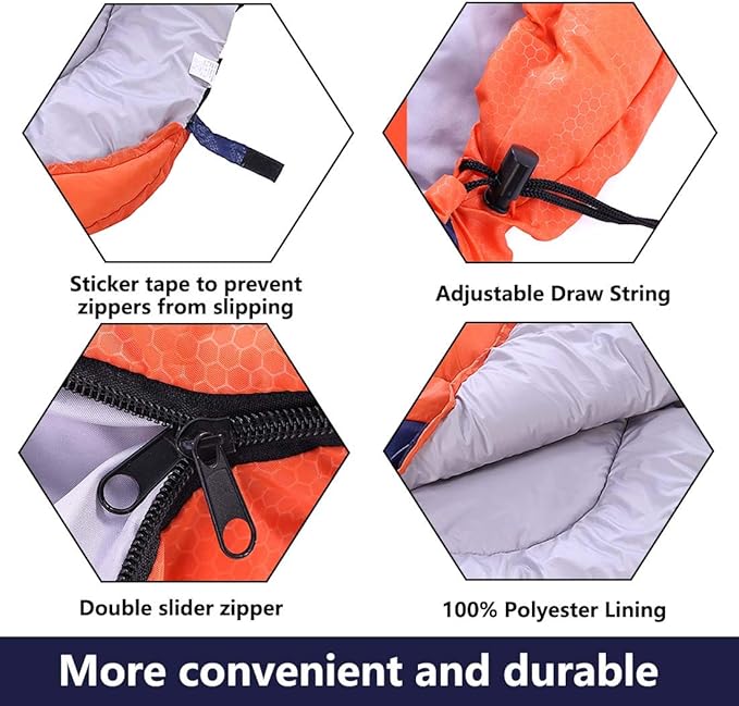 Camping Sleeping Bag 3 Seasons Lightweight &Waterproof with Compression Sack Camping Sleeping Bag Indoor & Outdoor for Adults & Kids