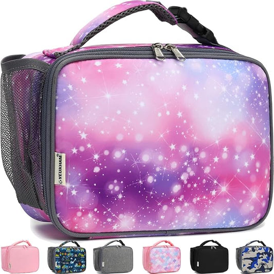 Insulated Lunch Box for School, Thermal Reusable Durable Freezable Lunch Bags for Kids Boys Girls Men Women - Small Soft Cooler Portable Lunch Tote Kit for Work Picnic Travel,Star