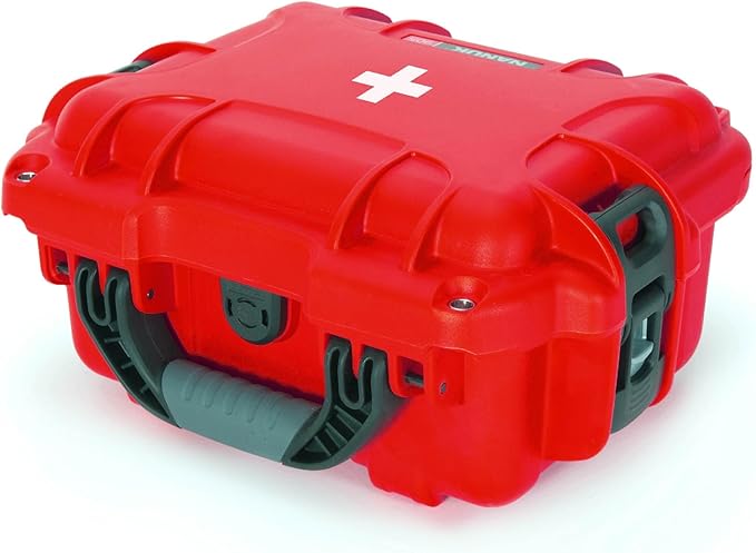 Nanuk 905 Waterproof First Aid Prepper Survival Gear Dust and Impact Resistant Case - Empty - Red, 905-FSA9