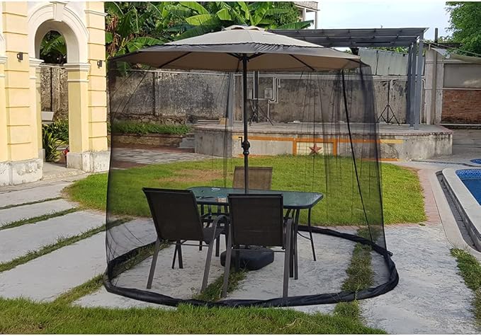 10FT Mosquito Net for Patio Umbrella Outdoors Screen Polyester Hanging Tent （Mosquito Net Only） (10FT)
