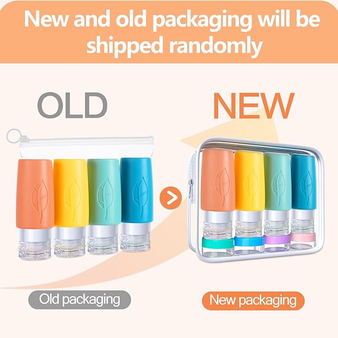 Empty 3 oz Travel Size Bottles Toiletries Containers for Toiletries Liquids，Small Silicone Mini Refillable Leak Proof TSA Approved Travel Bottles for Creams Shampoo and Conditioner Traveling