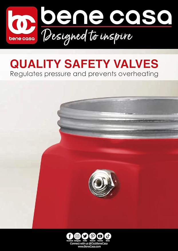 Bene Casa Red Portable Electric Espresso Maker/Cafetera, 1-3 Cups/Shots (1, RED)