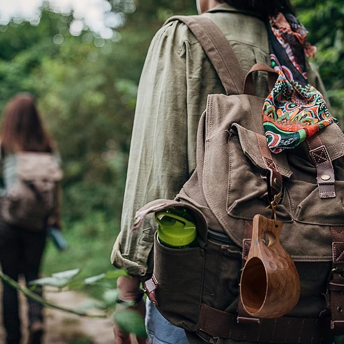 Kuksa Wooden-Mug - 6.76 oz Wood Coffee Cup for Camping, Hiking, traveling