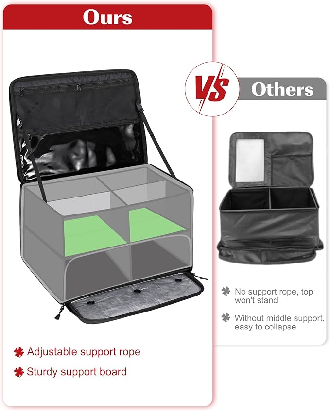 Golf Trunk Organizer, 2 Layer Waterproof Car Golf Locker with Separate Ventilated Compartment for 2 Pair Shoes, Golf Trunk Storage for Golf Accessories, Golf Gifts for Men