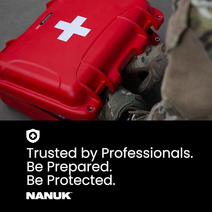 NANUK 920 Waterproof First Aid Box Empty – Durable, Medical First Aid Organizer Case, IP67-Rated, Dustproof, Impact-Resistant, and Floats (7.4" x 4.9" x 3.1") – Red