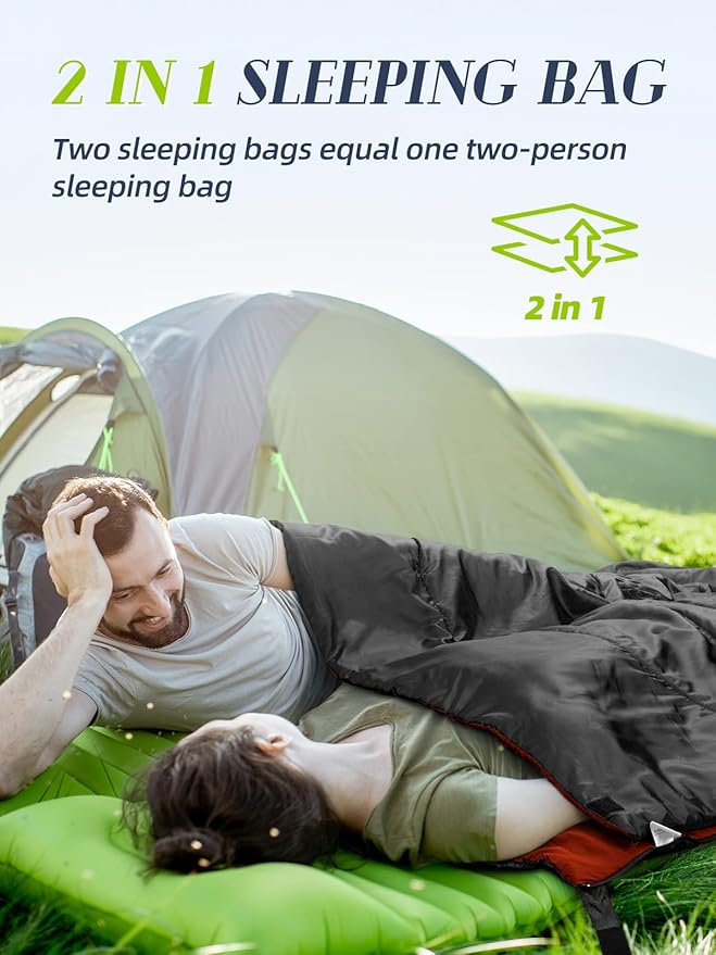 Bessport Lightweight Sleeping Bag, Ultralight Backpacking Sleeping Bag, 3 Season Waterproof for Adults Kids, Outdoor, Hiking, Camping