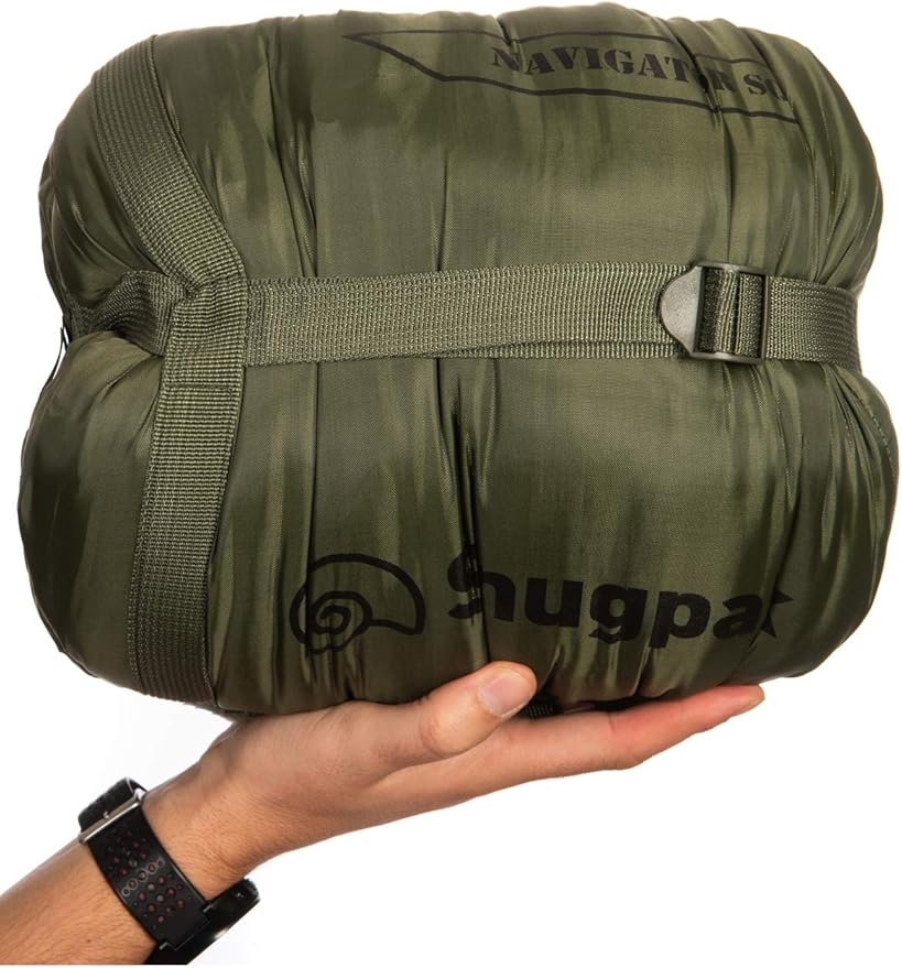 Snugpak Basecamp Ops Navigator Sleeping Bag with Compression Stuff Sack, Left Hand Zip, Olive