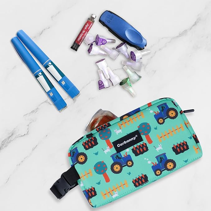 Cerbonny Small Cooler Bag Freezable Lunch Bag for Work School Travel,Small Lunch Bag,Small Insulated Bag For Kids/Adults,Freezer Lunch Bags,Mini Lunch Bag Fit For Yogurt,Suit for 3+(green vehicle)