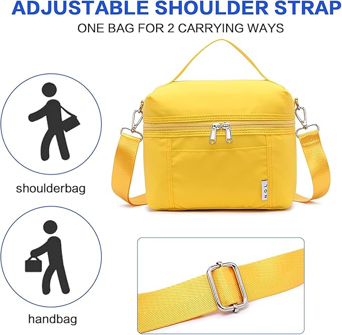 NOL Natural Organic Lifestyle Insulated Lunch Bags for Women Cooler Bag Lightweight Nylon Waterproof Lunch Box For Work