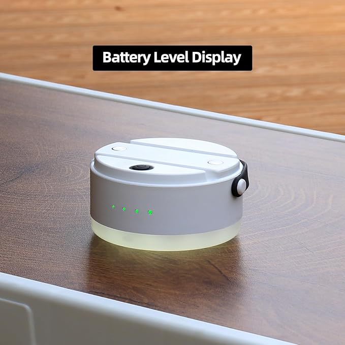 Led Rechargeable Camping Lantern with Tent Light & Portable Lamp - USB-C Magnetic Base, Stepless Dimmable, 2000mAh Battery, Hanging Design, Power Indicator, Compact & Lightweight