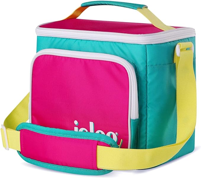Igloo Retro 90s Lunch Coolers, Insulated Lunch Bag, Square Lunch Box Cooler with Front Pocket & Adjustable Strap
