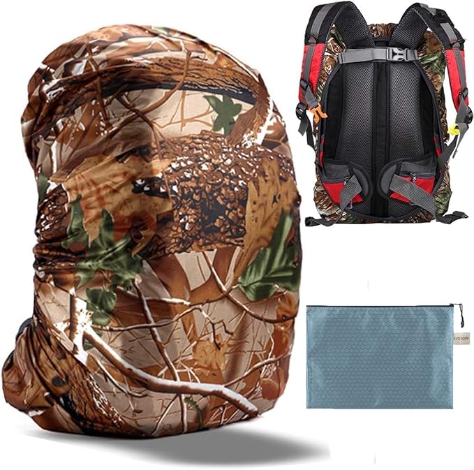 Waterproof Backpack Rain Cover with Anti Slip Buckle Strap for Camping, Hiking, Traveling, Hunting, Biking, 15-80L