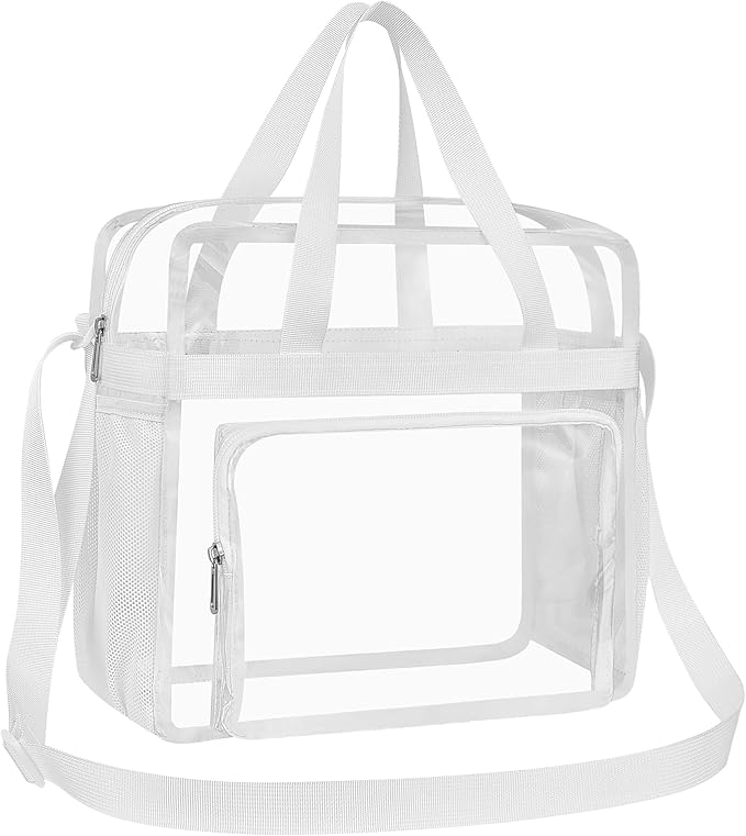 USPECLARE Clear Tote Stadium Approved, Security Travel & Gym Clear Bag for Work Sports Games Concerts