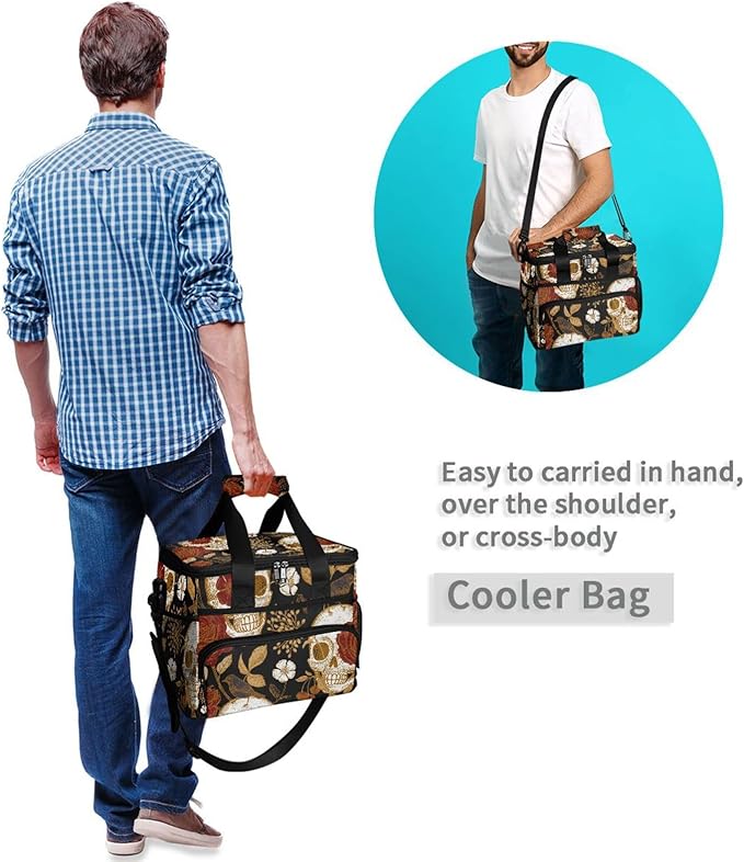 Cooler Bag Insulated Picnic Bag Large Lunch Box Reusable Tote Bag Soft Sided Portable Beach Cooler Grocery Camping