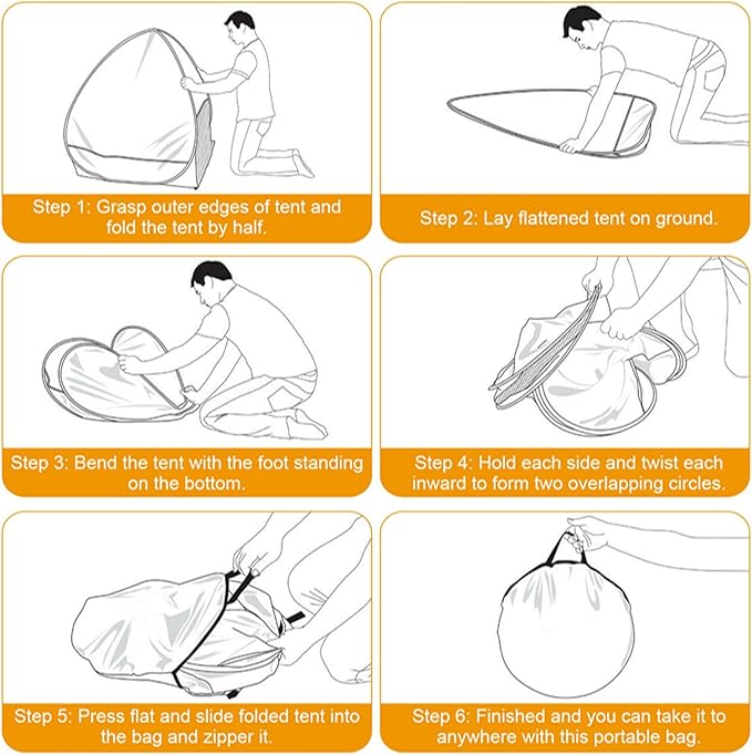 Pop Up Beach Tent for 2-3 Person, UPF50+ Anti-UV Sun Shelter w/Storage Bag, Portable Waterproof Instant Sun Shade Canopy for Outdoor Beach Camping Hiking Travel Family, Coffee