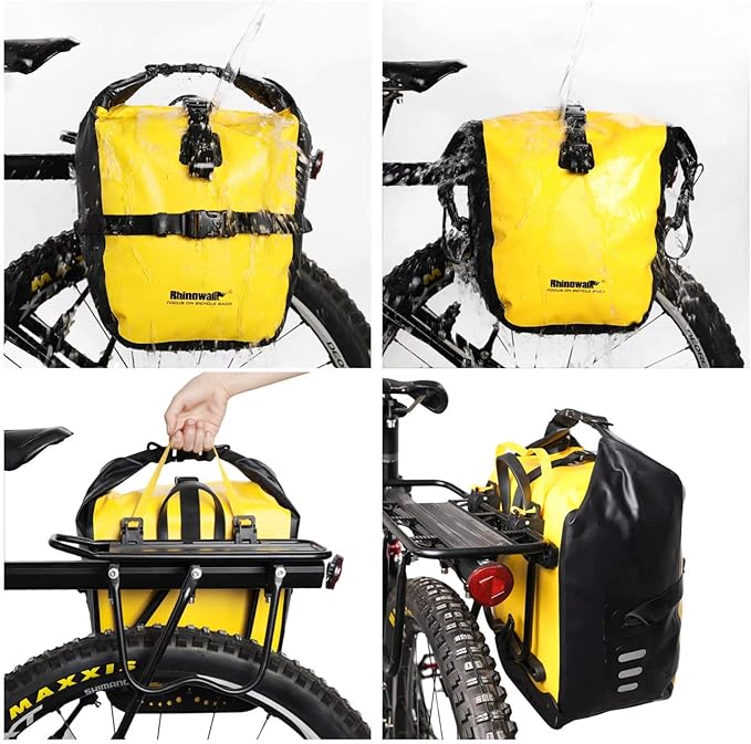 Rhinowalk 20L Bike Pannier Bag Waterproof Bicycle Rear Seat Trunk Bag for Cycling Bicycling Traveling Riding
