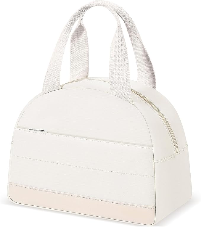 Lunch Box Lunch Bag for Women Men, Leakproof, Insulated Lunch Box Tote with Large Capacity, Lunch Container for Work/Office (Beige)