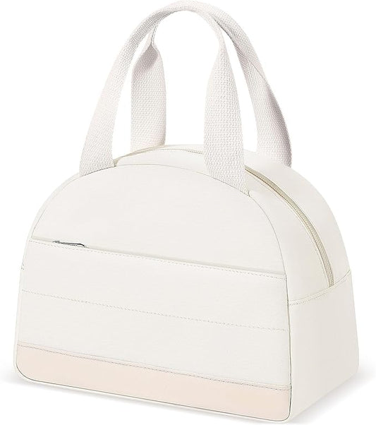 Lunch Box Lunch Bag for Women Men, Leakproof, Insulated Lunch Box Tote with Large Capacity, Lunch Container for Work/Office (Beige)