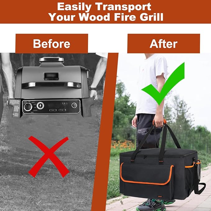 Woodfire Grill Carry Bag Compatible with Ninja OG701 OG751 Grill Smoker, Woodfire Grill Carry Case Compatible with Ninja Woodfire Grill Accessories,Bag Only (Black)
