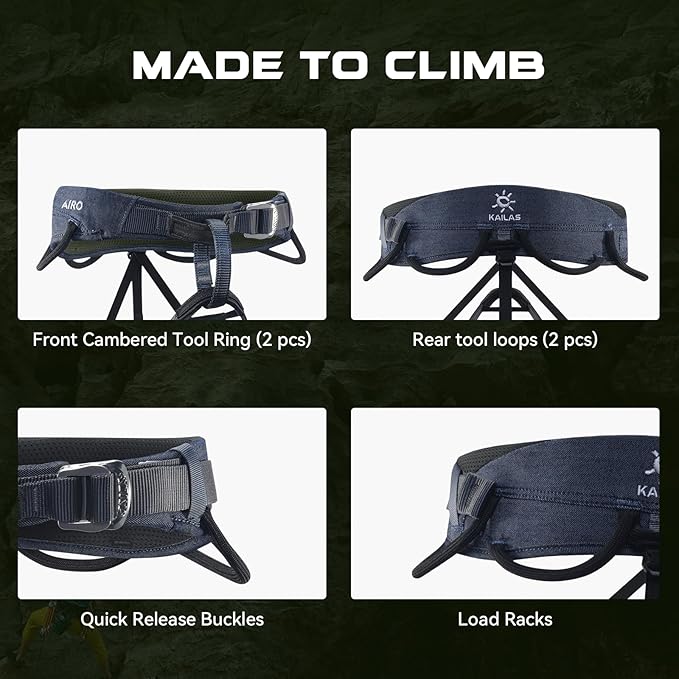 KAILAS Airo Rock Climbing Harness Men Roofing Harness Safety Belt Mountaineering Rappelling Harness Women Adjustable