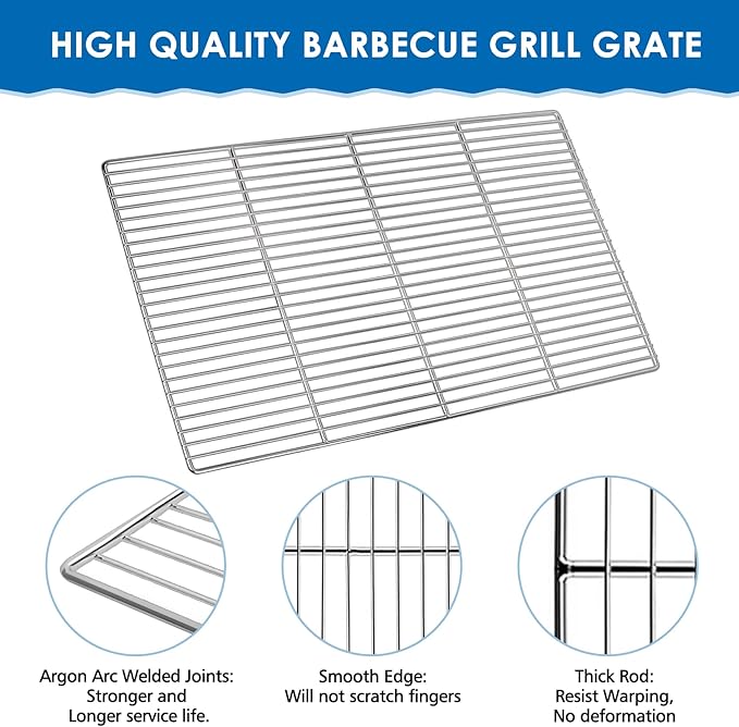 KEESHA BBQ Grill Mesh Metal Stainless Steel Barbecue Grill Grates Replacement-Barbecue Grilling Grid Wire Mesh, Multifunction Cooking Net for Outdoor Grill 2 Pack (20 13/16''*12 7/8'')