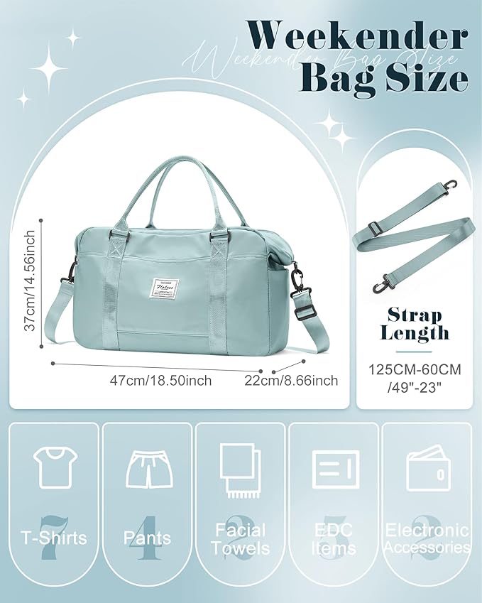 Gym Bag Womens,Travel Duffel Carry on Bag Sport Tote Bag Weekend Overnight Bag