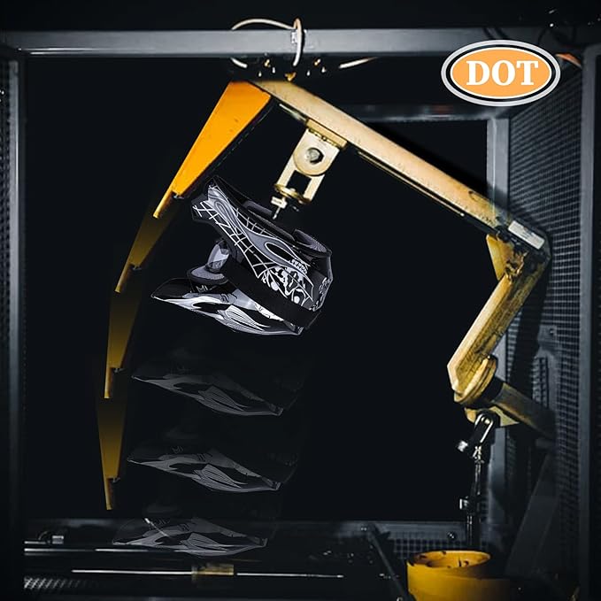 TCT-MOTORPARTS DOT Youth Kids Motocross ATV Helmets Offroad Street Dirt Bike Go-Kart BMX MX Full Face Helmet Black Skull Large Size