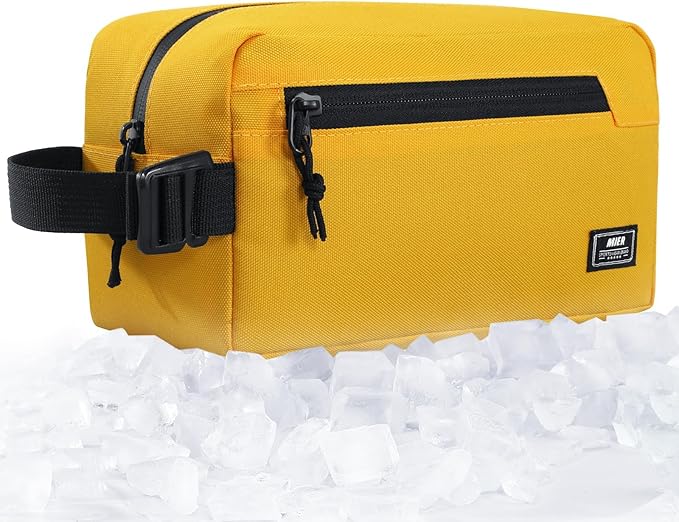 MIER Freezable Snack Bags Small Frozen Mini Cooler Lunch Bag Freezer Insulated Pouch for Adults Work Travel On-The-go,Yellow