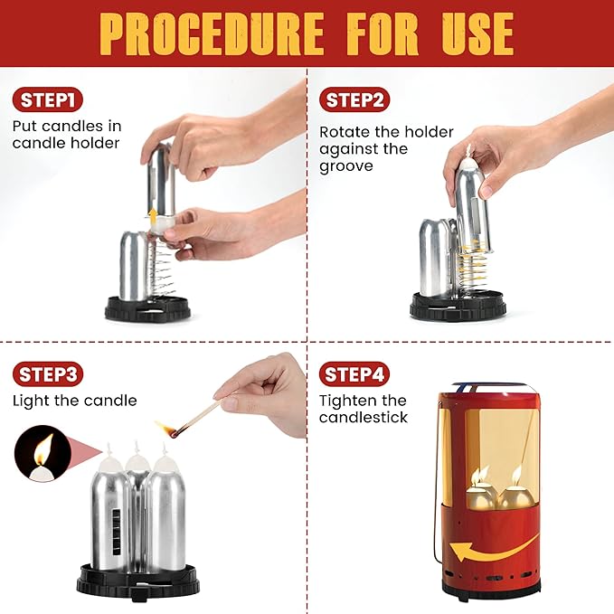 Outdoor Candle Lantern Holder for Real Candles (Candles Not Included) - Windproof Emergency Lantern with Handle, Safe for Camping, Blackouts, Decor - Survival Gear & Home Use