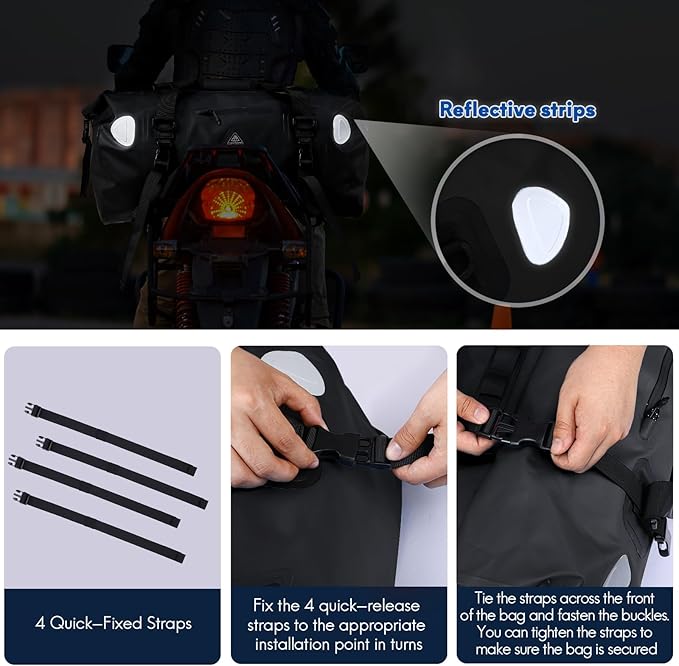 Haimont Waterproof Duffel Bag Roll-top Dry Duffel Bag with Quick-fixed Straps for Motorcycling, Rafting, Boating, SUP, Kayaking, Travel, 50L/70L