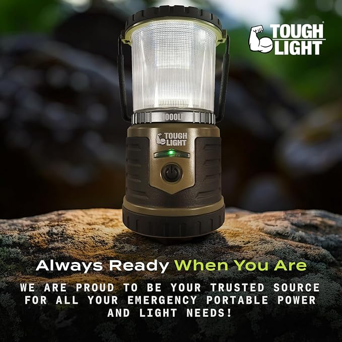 USB Rechargeable Camping Lantern, 1000 Lumens LED Lantern, Tent Lamp, 12000mAh Power Bank, 400 Hour, 7 Modes, Candle Feature, for Outdoors & Emergency