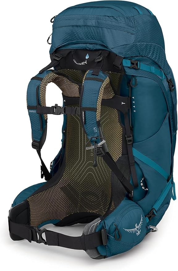 Osprey Atmos AG 65L Men's Backpacking Backpack, Venturi Blue, S/M