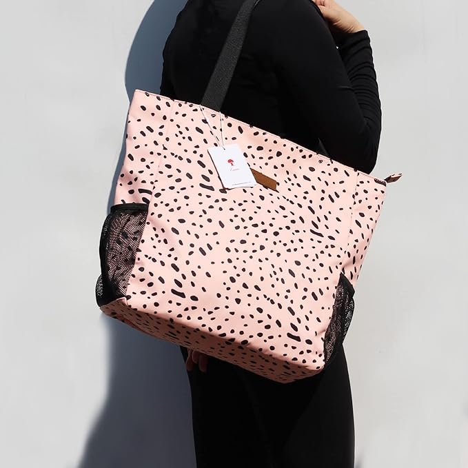 ESVAN Original Floral Water Resistant Large Tote Bag Shoulder Bag for Gym Beach Travel Daily Bags Upgraded