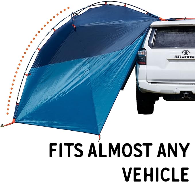 Kelty Highroads Overlanding Shelter - Universal Mount Car Camping Tent with Large Zippered Entry, Aluminum Frame, Adjustable Walls and Windows, UV Protection, Rainproof, Stuff Duffel Included, 2024