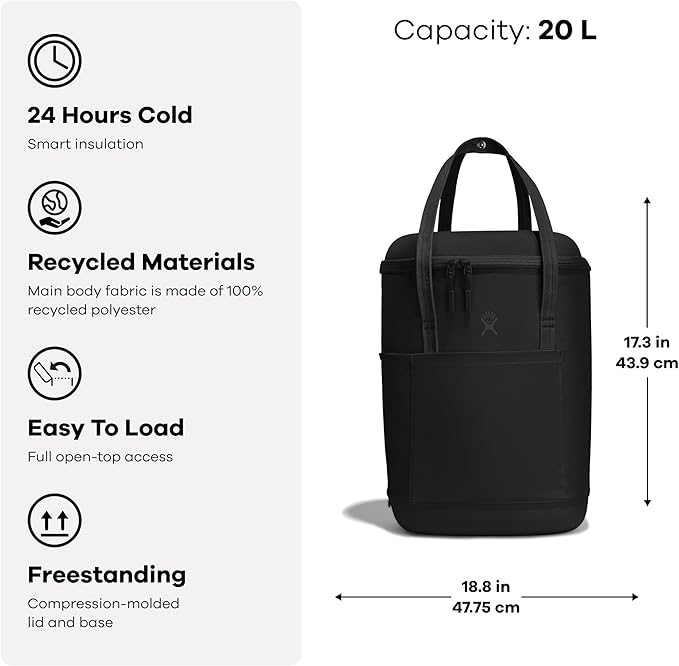 Hydro Flask Cooler Backpack for Beach, Beverages and Travel - Insulated Soft Lunch Bag - 20 L Capacity in Surf Blue