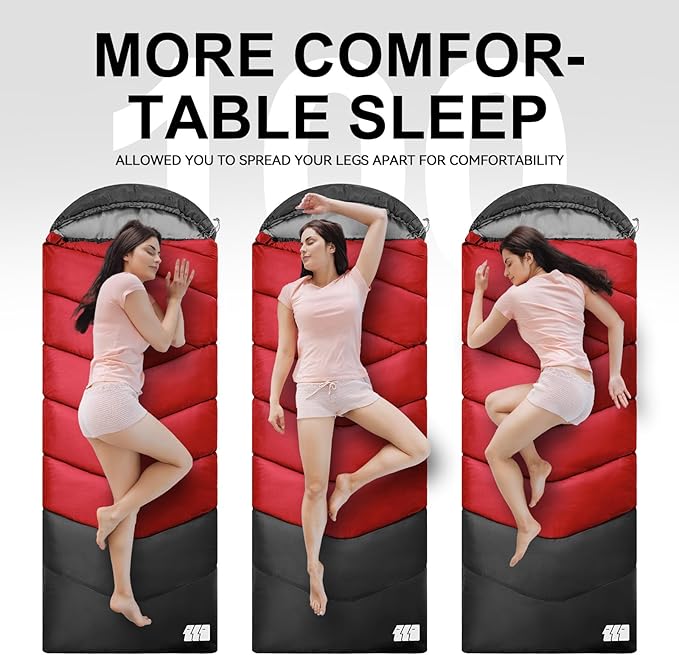 Sleeping Bags for Adults Cold Weather,Portable, Waterproof,Lightweight Sleeping Bag for Tall Girls Boys with Compression Sack for Warm Camping, Hiking, Outdoor & Indoor