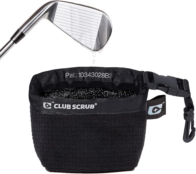 Golf Club and Golf Ball Cleaning Bag, Waterproof Clean Face Technology Liner, Detachable Clip, Machine Washable, Cleans Club Grooves, Dry Exterior (Neoprene or Microfiber Option Available)