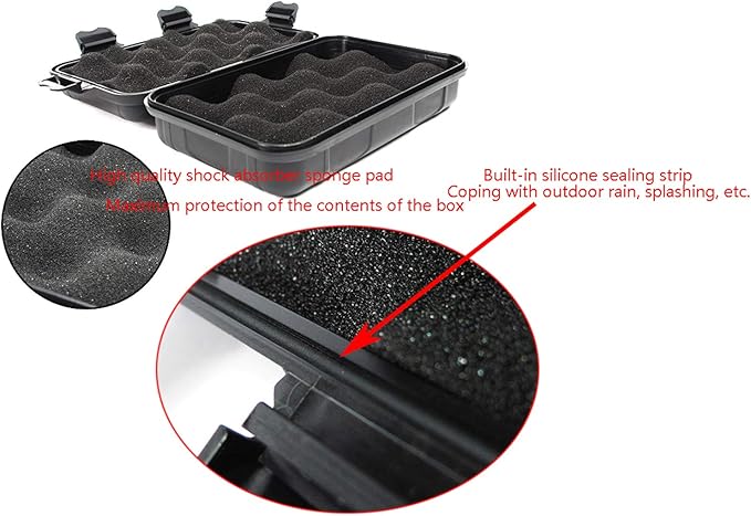 DGZZI Outdoor Waterproof Airtight Shockproof Plastic Survival Container Carry Box with 2 U-Shape Buckle Storage Case