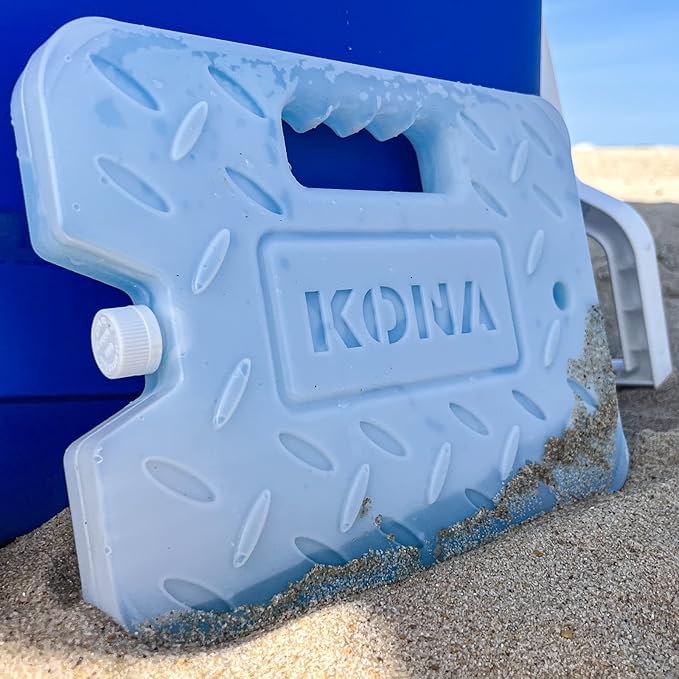 Kona Large Ice Pack for Coolers [Blue Ice 4lb] Extreme Long Lasting Design Absorbs Heat to Cool Faster - Refreezable. Reusable. Colder Than Ice (-5C) Cooler Ice Pack